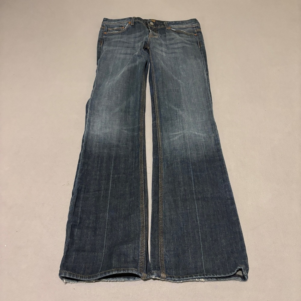 7 For All Mankind Womens A Pocket Flare Jeans Size 28 Medium Wash Low Rise